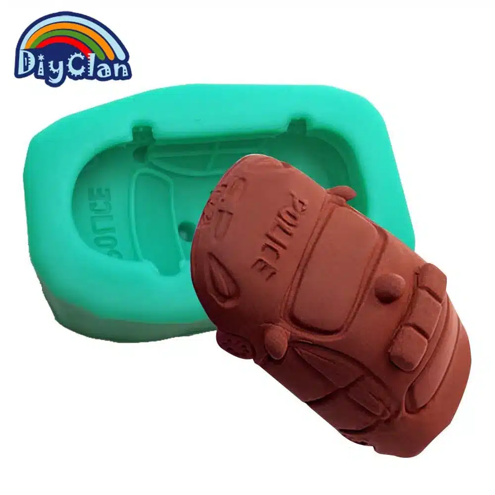 Handmade DIY silicone decorative car moulding 3D polic car style soap salt sculpture candle resin form food grade mold S0008XC25 14