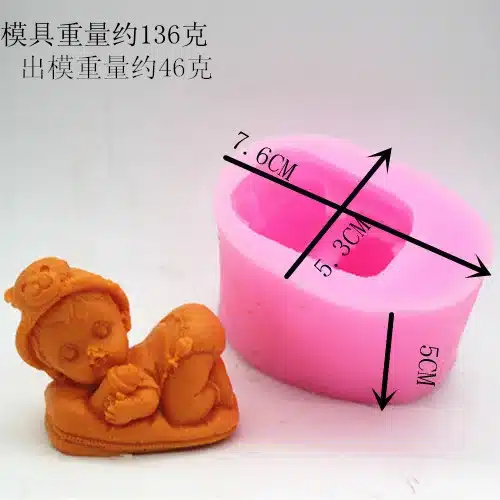 Silicone mold baby sleeping handmade soap candle mold Chocolate Fondant cake mould Baking mold DIY tools 2