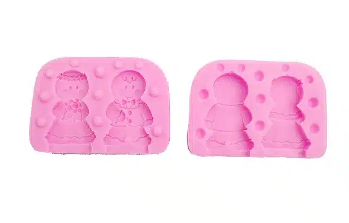 New!Christmas Gingerbread man lovers double-side sugar cake mold soap mold candle mold 2 pieces/set 3