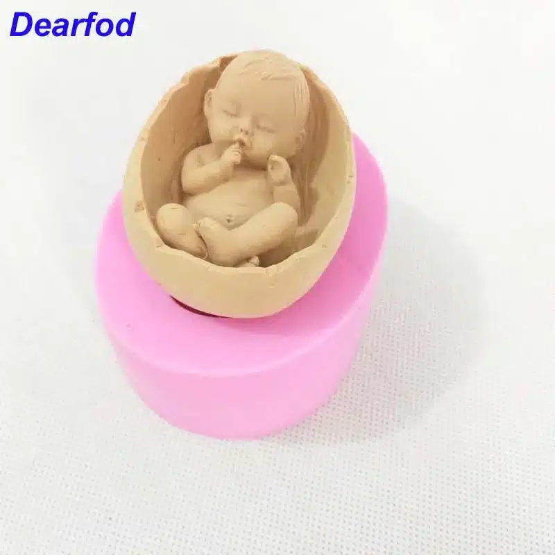 9742 Baby in the Bassinet Fondant Silicone Mold for Soap Candle and Chocolate make Kitchenware DIY Tool 2
