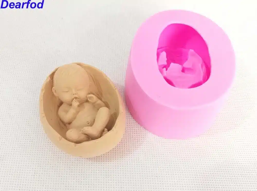 9742 Baby in the Bassinet Fondant Silicone Mold for Soap Candle and Chocolate make Kitchenware DIY Tool 3