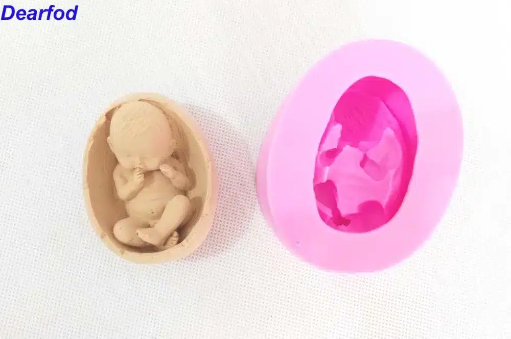 9742 Baby in the Bassinet Fondant Silicone Mold for Soap Candle and Chocolate make Kitchenware DIY Tool 4