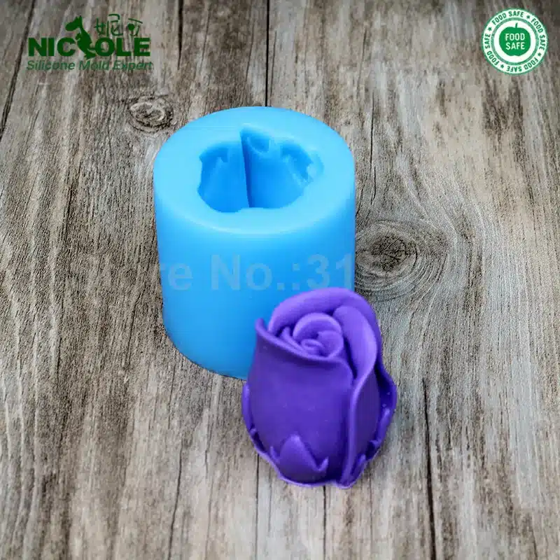 Nicole R0141 Easy Unmold Flexible 3D Rose Flower Silicone Decorative Soap Candle Molds Resin,Clay Crafts Mould 7