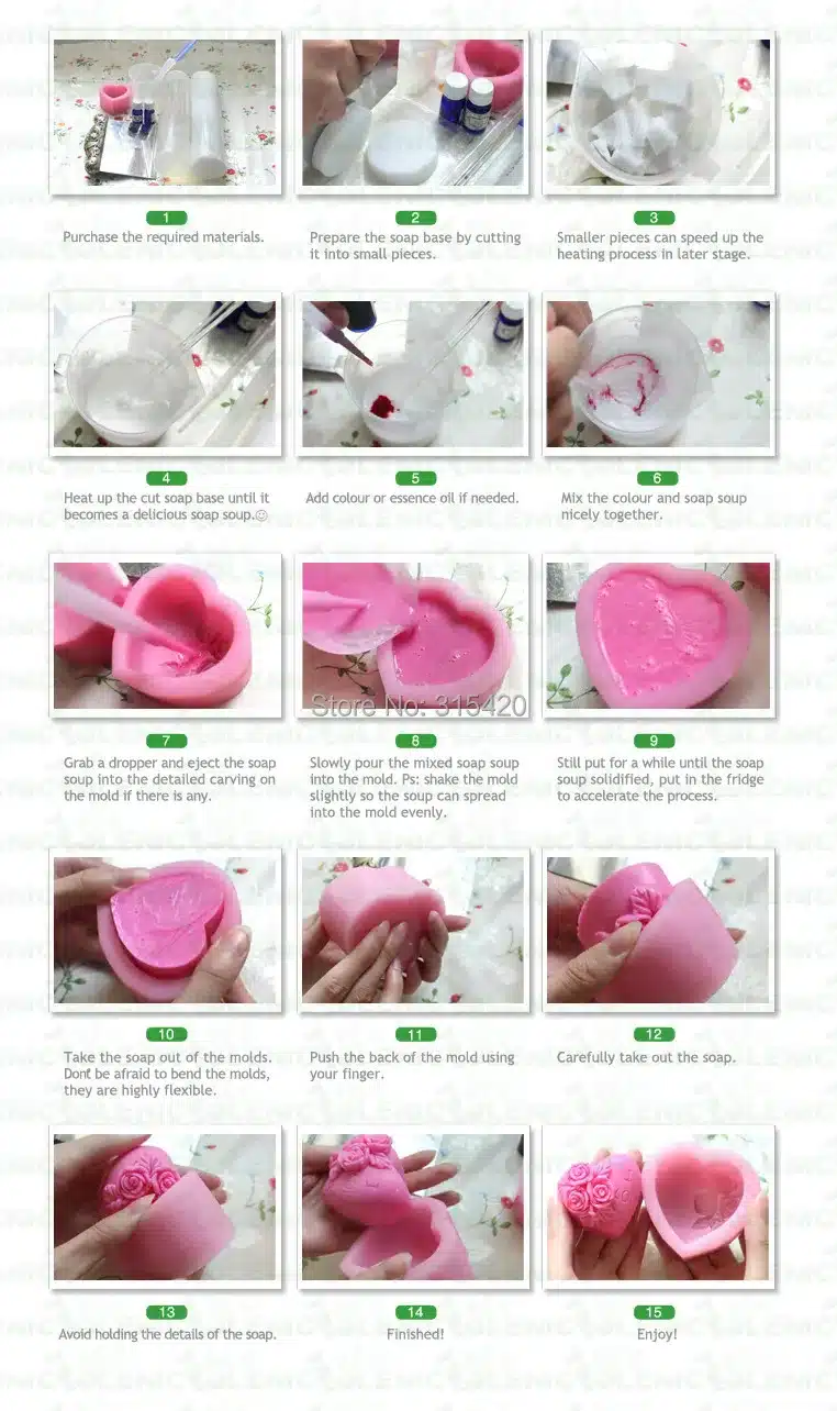 Nicole R0141 Easy Unmold Flexible 3D Rose Flower Silicone Decorative Soap Candle Molds Resin,Clay Crafts Mould 12