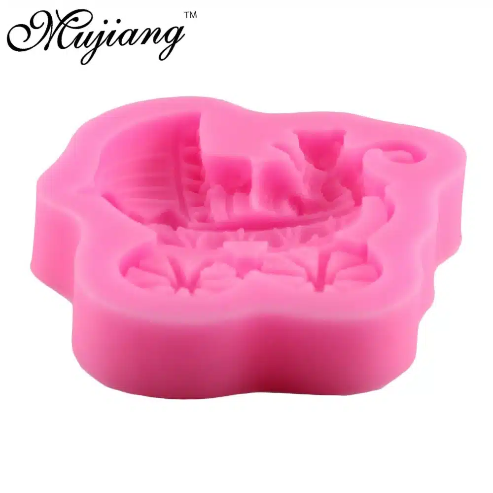 Mujiang Baby Bear Stroller Silicone Cake Mold Fondant Cake Decorating Tools Chocolate Candy Molds Fimo Clay Soap Candle Moulds 12