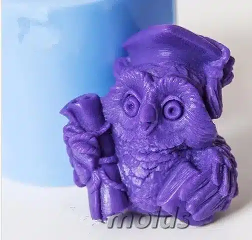 candles making animal mould Diy Craft Molds owl 3D silicone mold for soap 1
