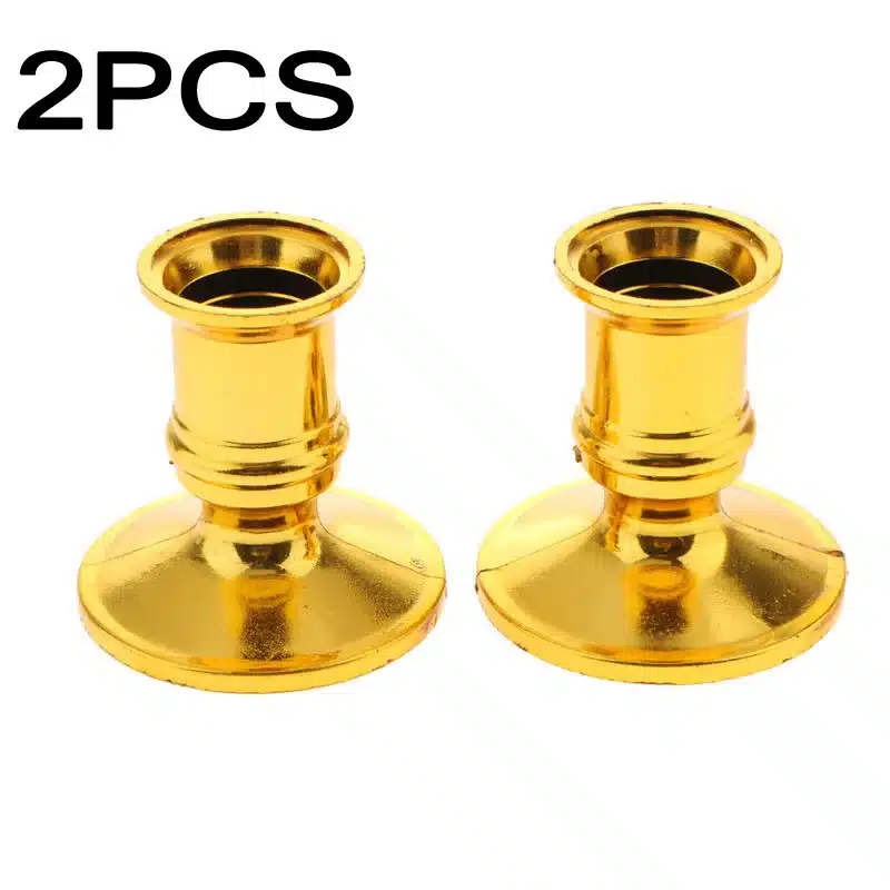 2X Taper Candle Holders Traditional Shape Fits Candlestick Gold Vintage 9