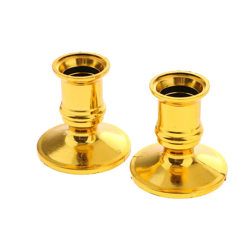 2X Taper Candle Holders Traditional Shape Fits Candlestick Gold Vintage 12