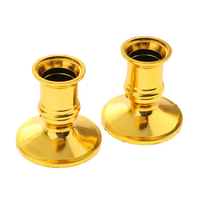 2X Taper Candle Holders Traditional Shape Fits Candlestick Gold Vintage 13