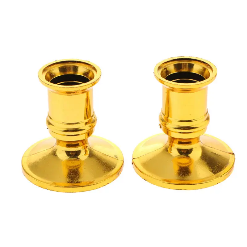 2X Taper Candle Holders Traditional Shape Fits Candlestick Gold Vintage 14