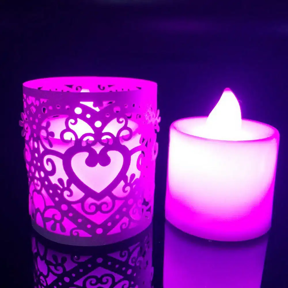 Behogar 50pcs Decorative Paper Wraps Candle Holders for Lanterns Flicking LED Tea Light Wedding Party Christmas Table Decoration 9