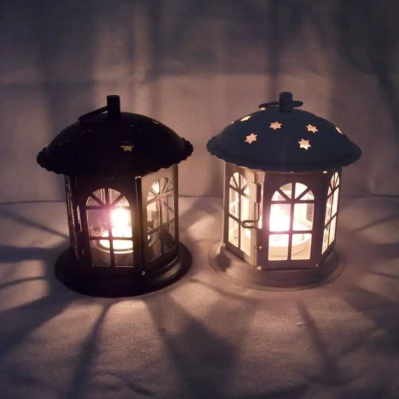 Moroccan Decor Antique Iron Star House Candlestick European Romantic Wedding Candle Holder Lantern Retro Home Decoration Sconce 4