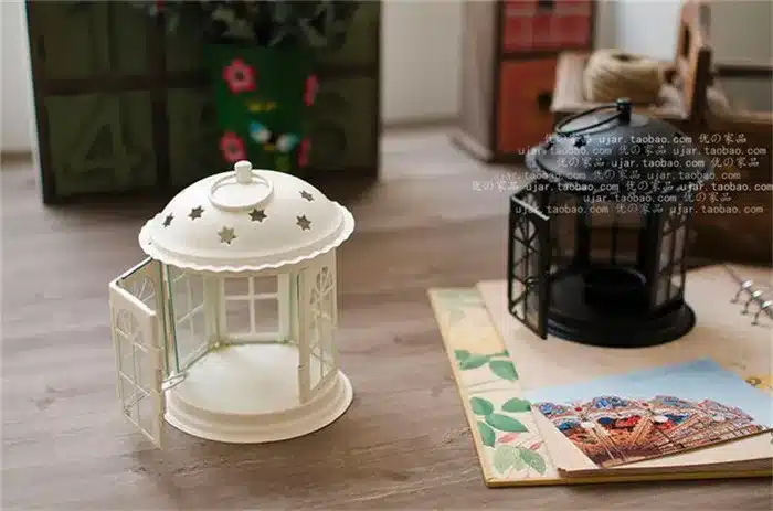 Moroccan Decor Antique Iron Star House Candlestick European Romantic Wedding Candle Holder Lantern Retro Home Decoration Sconce 7