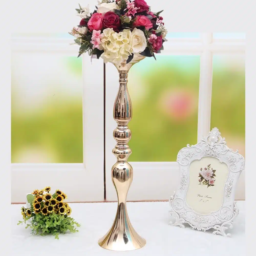 3 Colors Metal Candle Holders 50cm/20" Flower Vase Rack Candle Stick Wedding Table Centerpiece Event Road Lead Candle Stands 6