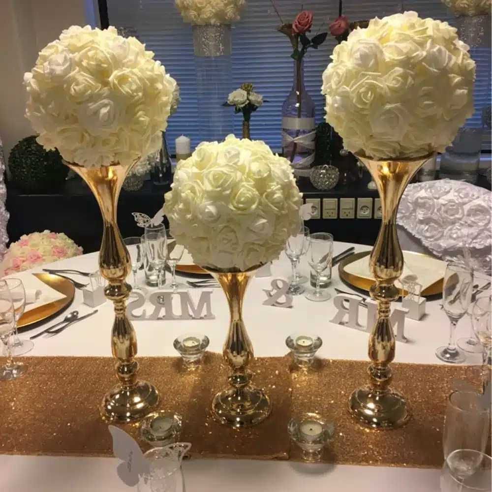 3 Colors Metal Candle Holders 50cm/20" Flower Vase Rack Candle Stick Wedding Table Centerpiece Event Road Lead Candle Stands 9