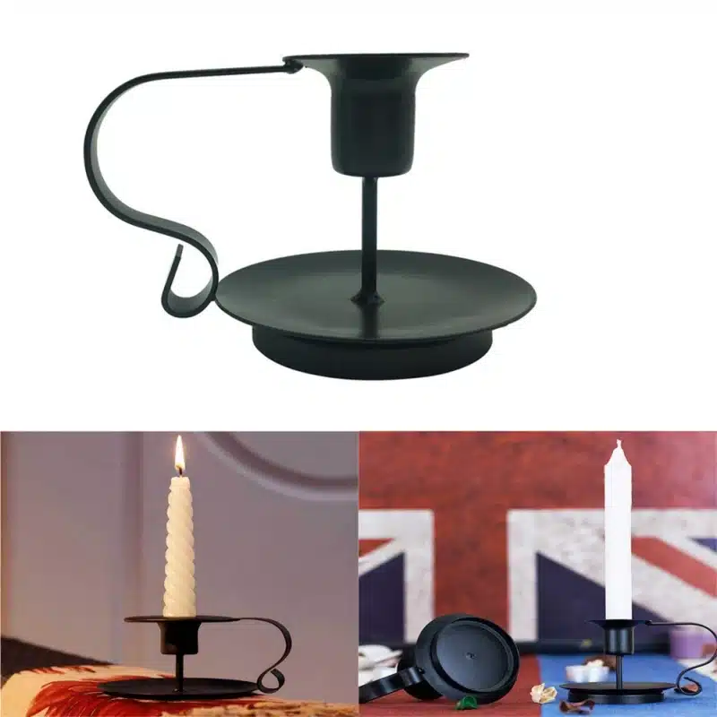 Vintage Retro Style Classic Look Taper Candlestick Holder Iron European Style Candlestick Stand Candle Holder 3