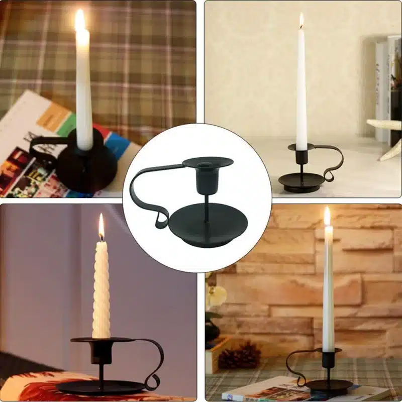 Vintage Retro Style Classic Look Taper Candlestick Holder Iron European Style Candlestick Stand Candle Holder 5