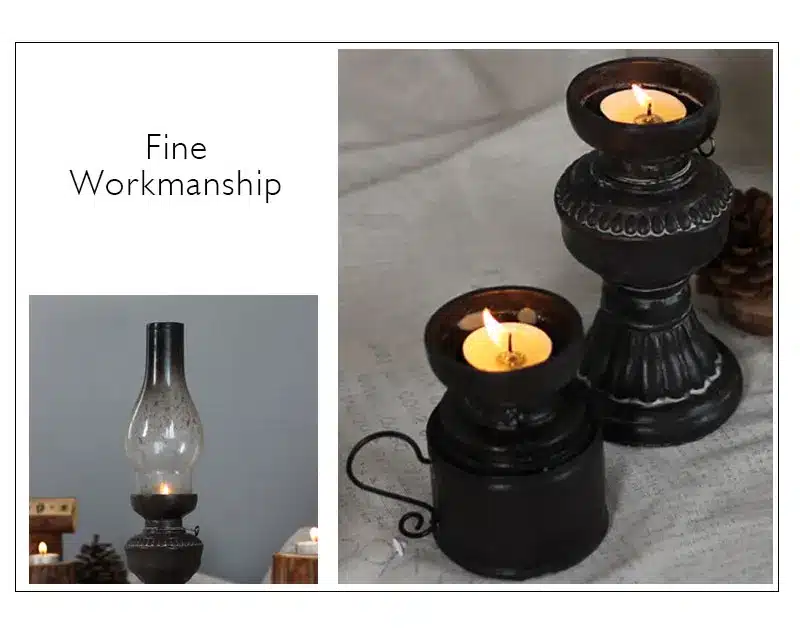 Retro Vintage Kerosene Lamp Candlestick Resin Crafts Ornaments Creative Household Living Room Tabletop Candle Holder Decorations 5