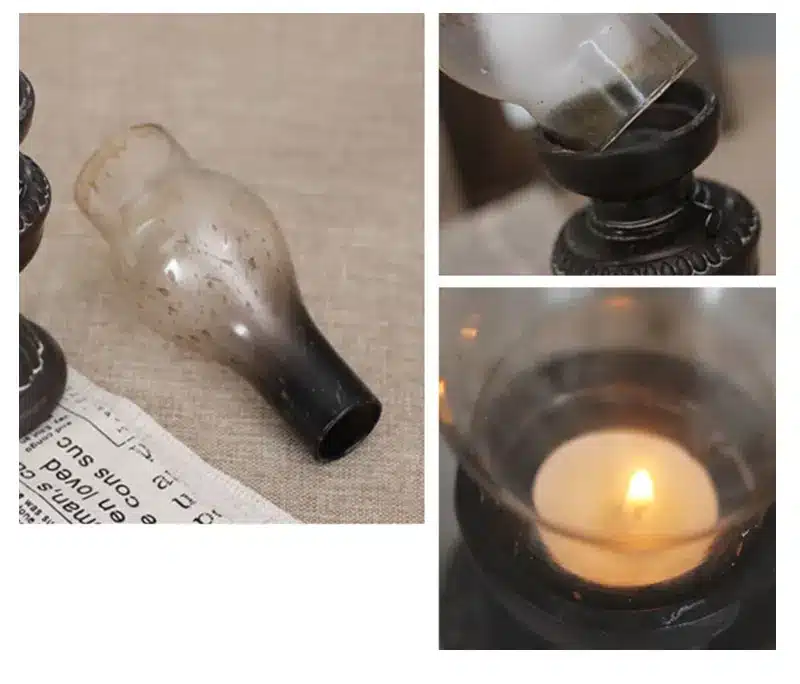 Retro Vintage Kerosene Lamp Candlestick Resin Crafts Ornaments Creative Household Living Room Tabletop Candle Holder Decorations 6