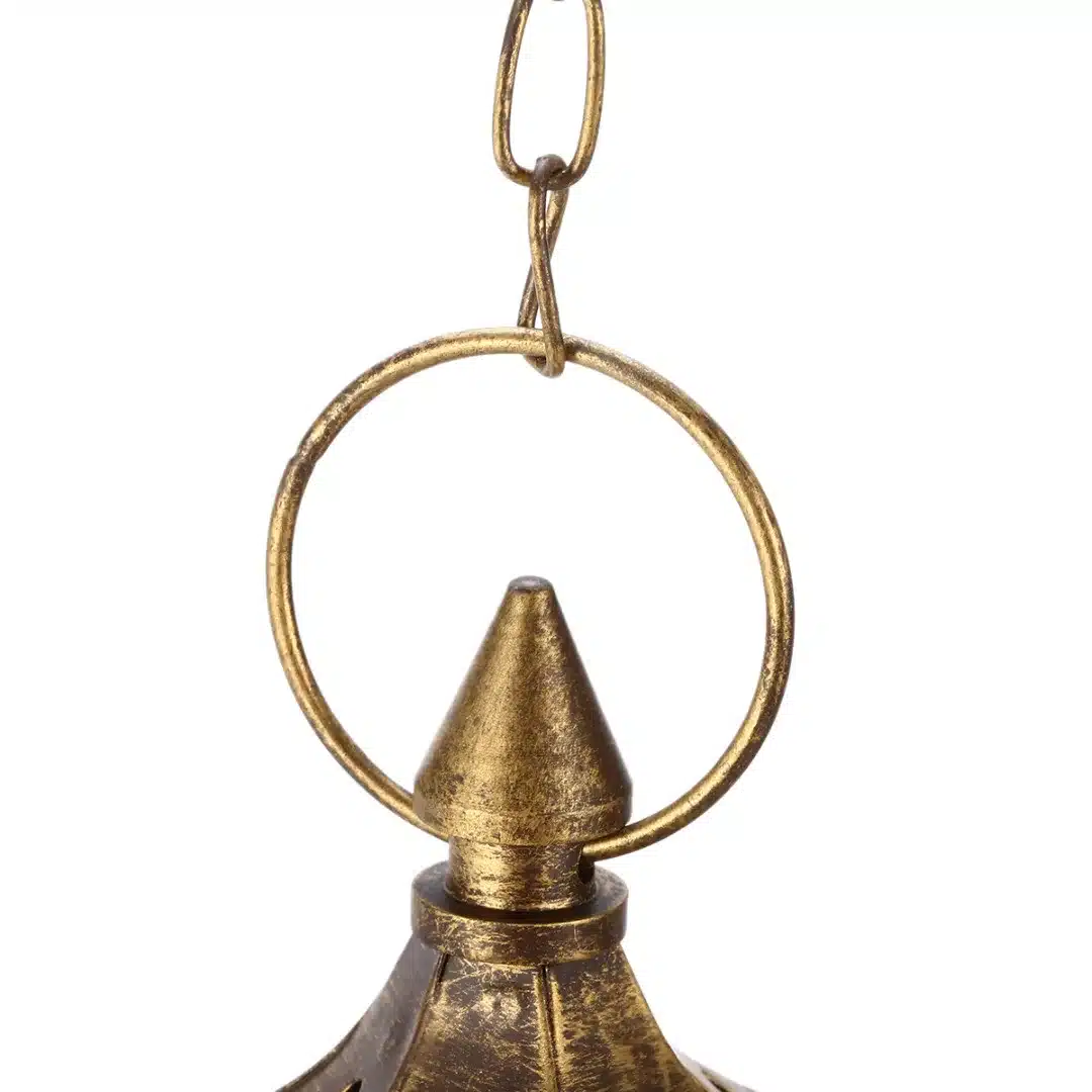 1pc Classic Moroccan Hanging Lantern Candle Holder Glass Metal Vintage Tea Light Holder for Hotel Wedding Home Decoration 6