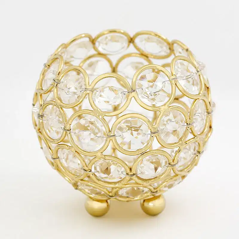 Gold candle holders crystal ball candlestick 8cm candle lantern candelabra home decorative wedding new year party decoration 4