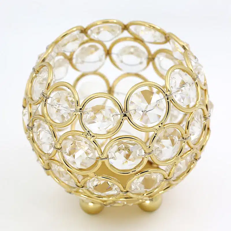Gold candle holders crystal ball candlestick 8cm candle lantern candelabra home decorative wedding new year party decoration 5