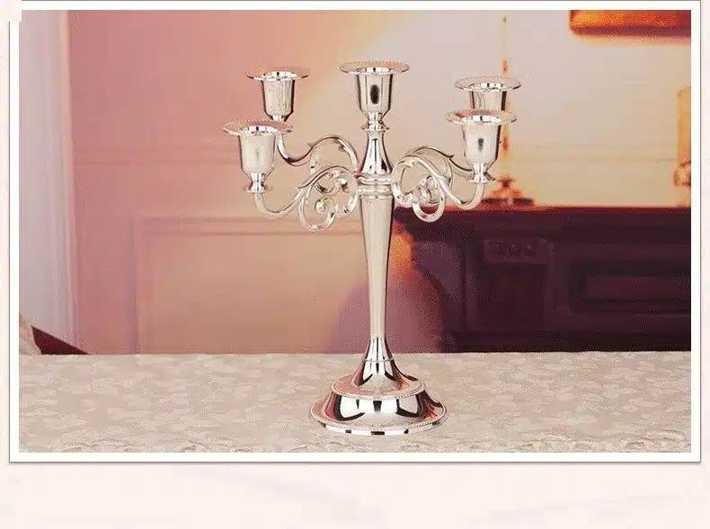 4 Colors Metal Candle Holders 5-Arms Candlestick Tabletop Candle Stand Wedding Decoration Candelabra Home Decor Candelabrum 1