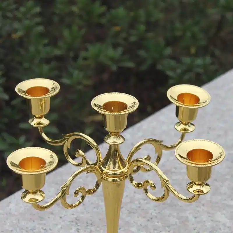 4 Colors Metal Candle Holders 5-Arms Candlestick Tabletop Candle Stand Wedding Decoration Candelabra Home Decor Candelabrum 7