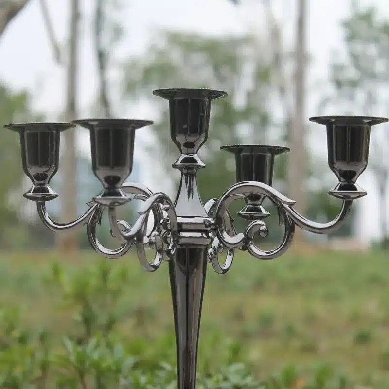 4 Colors Metal Candle Holders 5-Arms Candlestick Tabletop Candle Stand Wedding Decoration Candelabra Home Decor Candelabrum 11