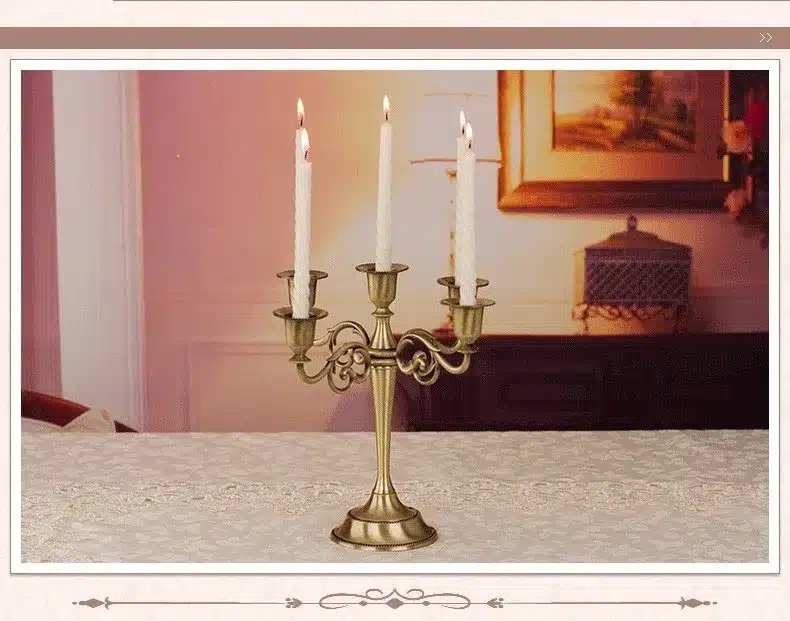 4 Colors Metal Candle Holders 5-Arms Candlestick Tabletop Candle Stand Wedding Decoration Candelabra Home Decor Candelabrum 13
