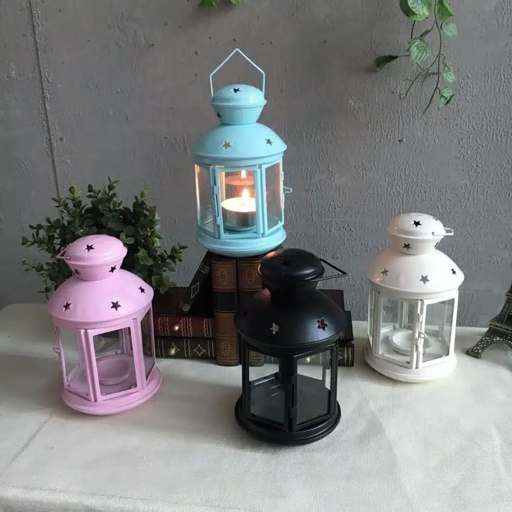 1PC New European Iron Candlestick Star Pendant Lantern Decorations Models Candle Holder ME 012 1