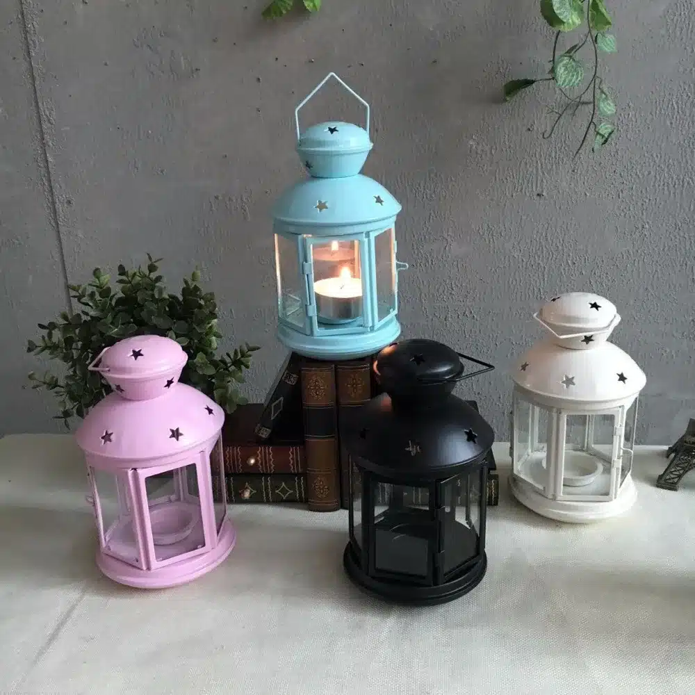 1PC New European Iron Candlestick Star Pendant Lantern Decorations Models Candle Holder ME 012 2