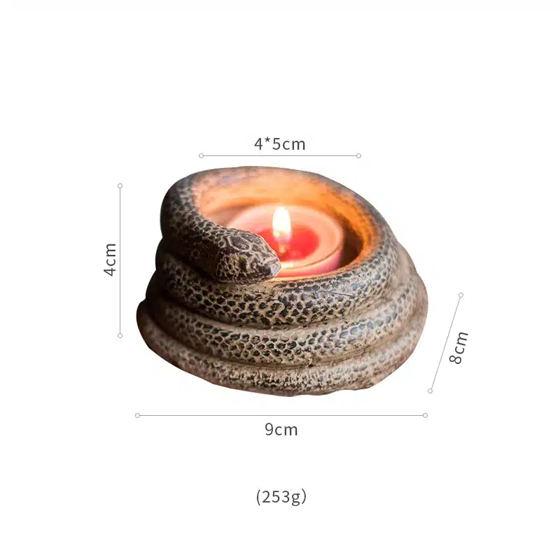 snake design distressed concrete decorative tea light candle holders 6