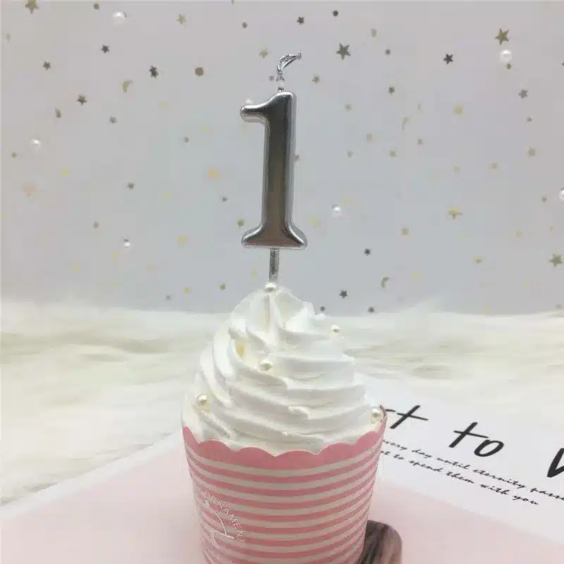 1pc Silver Gold Candles For Happy Birthday Party Decorations Kids Adult 0-9 Number Candles Cake Cupcake Topper Party Supplies 14
