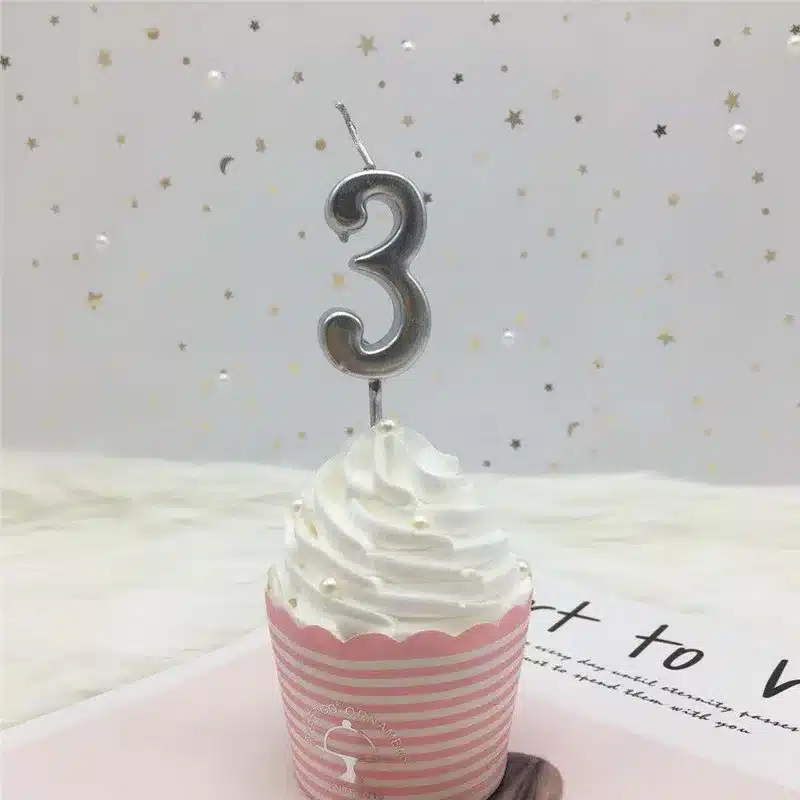 1pc Silver Gold Candles For Happy Birthday Party Decorations Kids Adult 0-9 Number Candles Cake Cupcake Topper Party Supplies 15