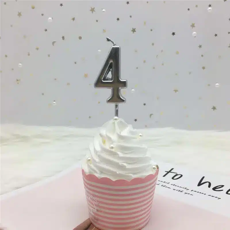 1pc Silver Gold Candles For Happy Birthday Party Decorations Kids Adult 0-9 Number Candles Cake Cupcake Topper Party Supplies 17