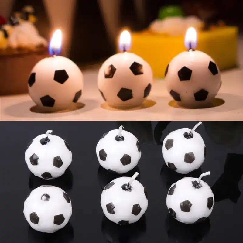 Newest 6Pcs/Set Soccer Ball Football Birthday Party Cake Candles Decorations Supplies Tool 7