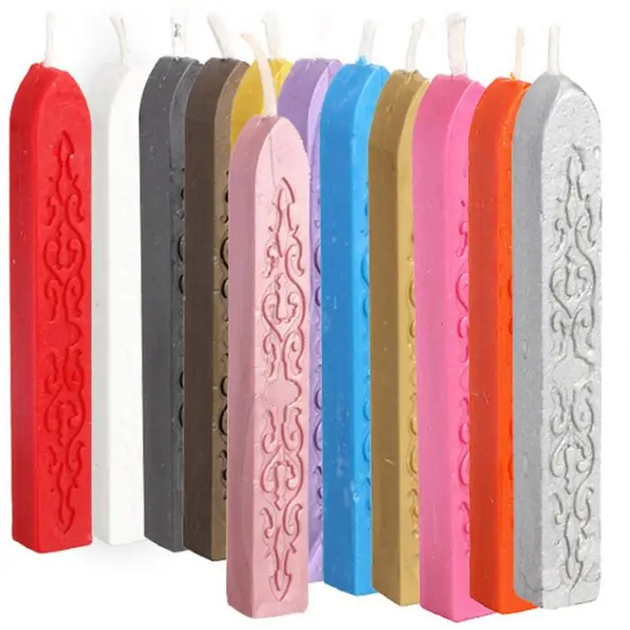 Retro custom wax seal Candle Home Decoration Colorful Candle Square Style Sealing Wax Stick Wax Seal Stamps with Wick 5 in 1 Set 1