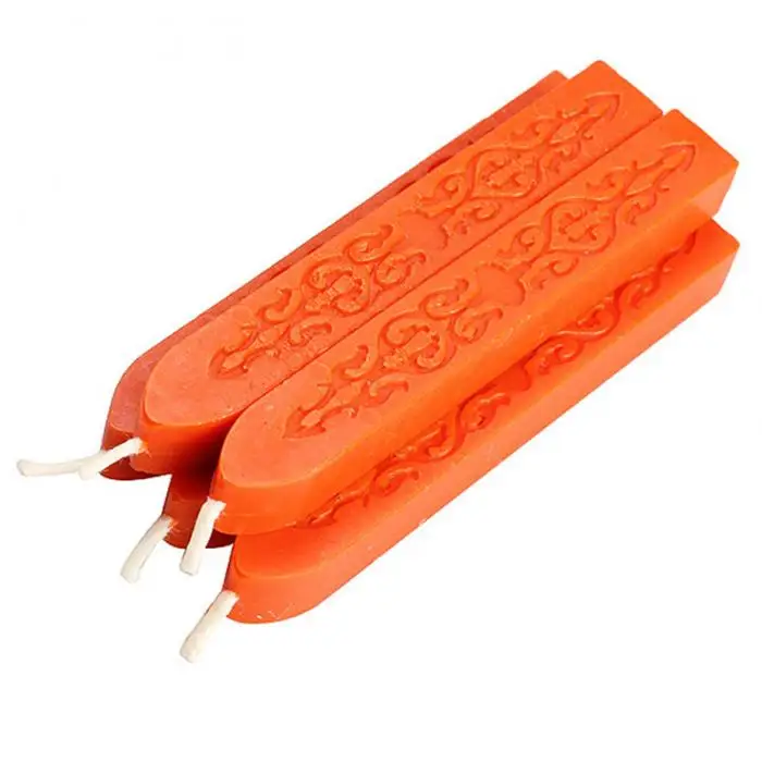 Retro custom wax seal Candle Home Decoration Colorful Candle Square Style Sealing Wax Stick Wax Seal Stamps with Wick 5 in 1 Set 2