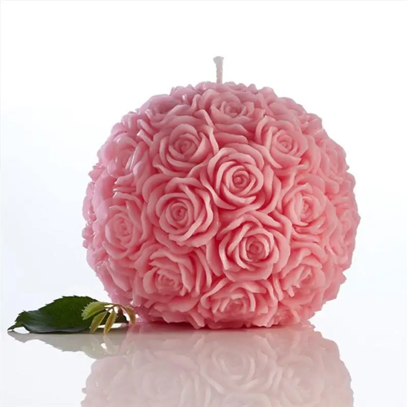 Creative Romantic Flower Candle Rose Ball Shaped Candle For Birthday Party Wedding Ornaments 9
