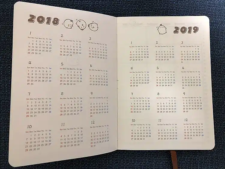 "Molang Rabbit" Cute 2019 Monthly Weekly Planner Agenda Organizer Faux Leather Diary Journal Study Notebook 16
