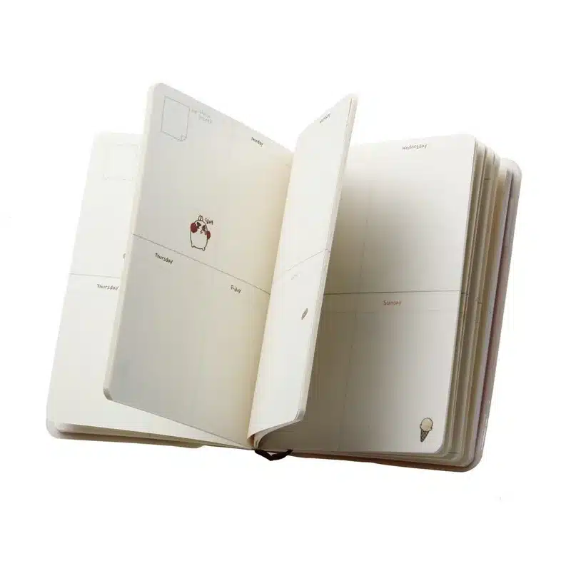 "Molang Rabbit" Cute 2019 Monthly Weekly Planner Agenda Organizer Faux Leather Diary Journal Study Notebook 24