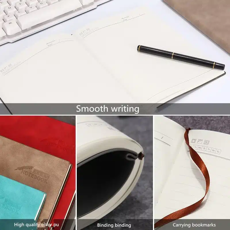 Bullet Journal Notebook stationery Leather business meeting record A5 Paper Diary Notepad Planners School agenda Gift office 12