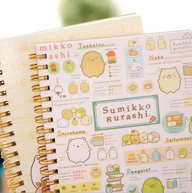 Kawaii For Spiral Coil Notebook/Diary Agendas/Pocket book/Office School Supplies From Japan Cartoon Rilakkuma & Sumikkogurashi 11