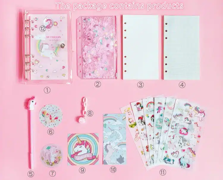 2019 INS Unicorn Planner Book Suit A6 Spiral Notebook Hand-book Students' Supply Office Stationery Learning Gift for Girl 2
