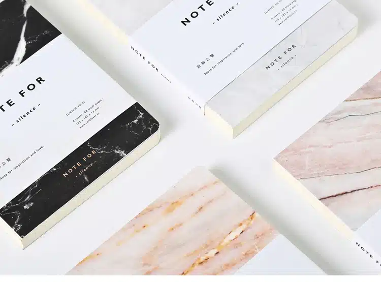 Japanese Cute Stationery NOTE FOR SILENCE Marble Designs Soft Cover A5 Notebook Lines Composition Diary Stitching Binding 11