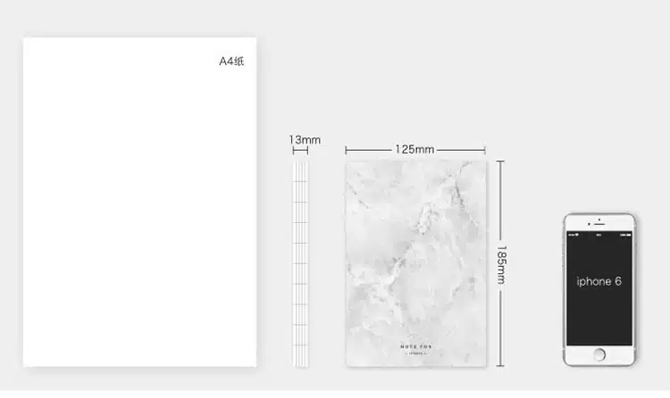Japanese Cute Stationery NOTE FOR SILENCE Marble Designs Soft Cover A5 Notebook Lines Composition Diary Stitching Binding 13