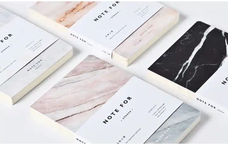 Japanese Cute Stationery NOTE FOR SILENCE Marble Designs Soft Cover A5 Notebook Lines Composition Diary Stitching Binding 14