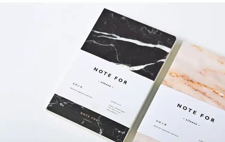 Japanese Cute Stationery NOTE FOR SILENCE Marble Designs Soft Cover A5 Notebook Lines Composition Diary Stitching Binding 15