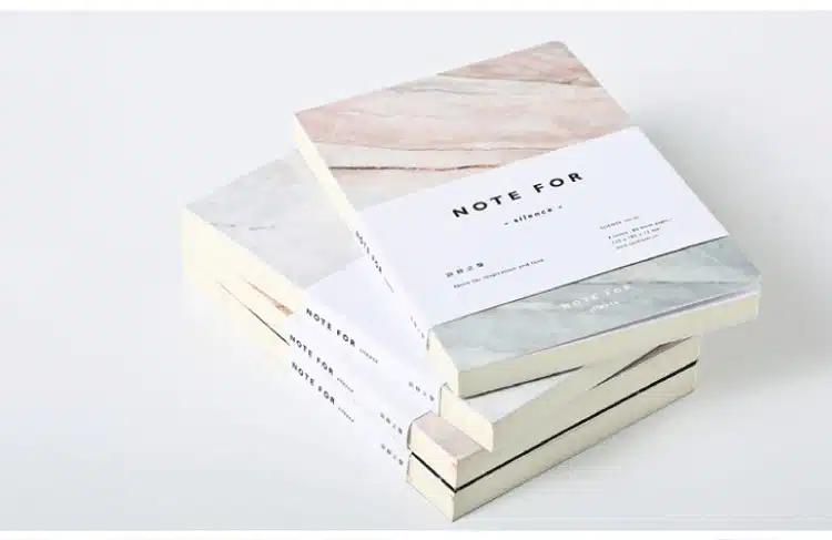 Japanese Cute Stationery NOTE FOR SILENCE Marble Designs Soft Cover A5 Notebook Lines Composition Diary Stitching Binding 16